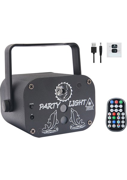 Uzaktan Kumandalı ve Ses Aktivasyonlu Dj Sahne Işıkları, 60 Işık Modlu Disko 3'ü 1 Arada LED Aydınlatma Efekti Modu, (Yurt Dışından)