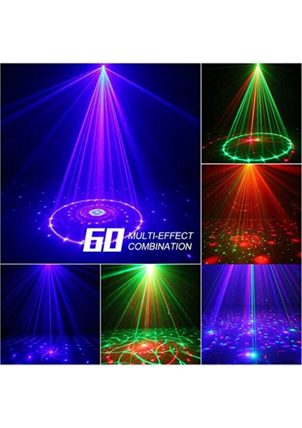 Uzaktan Kumandalı ve Ses Aktivasyonlu Dj Sahne Işıkları, 60 Işık Modlu Disko 3'ü 1 Arada LED Aydınlatma Efekti Modu, (Yurt Dışından) modelleri