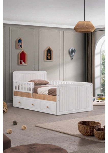 Evoly Meşe Yavrulu Çocuk Karyola (%100 Mdf Malzeme)