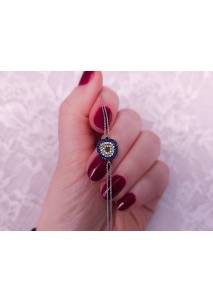 Safir Ve Pırlanta Taşlı Nazar Boncuklu Bileklik 0401B0013 fiyatları
