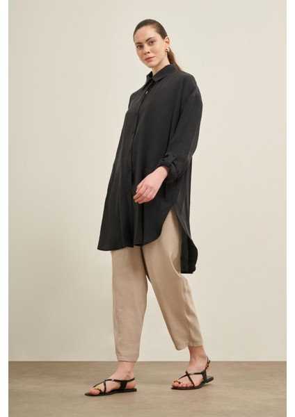 Kadın Cepli Modal Kap Siyah 31003