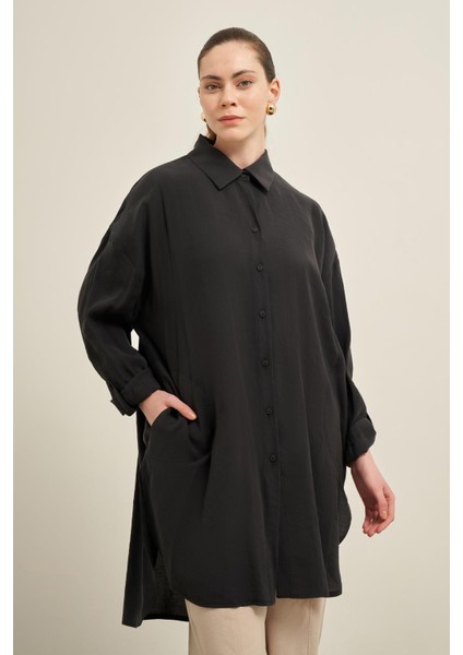 Kadın Cepli Modal Kap Siyah 31003