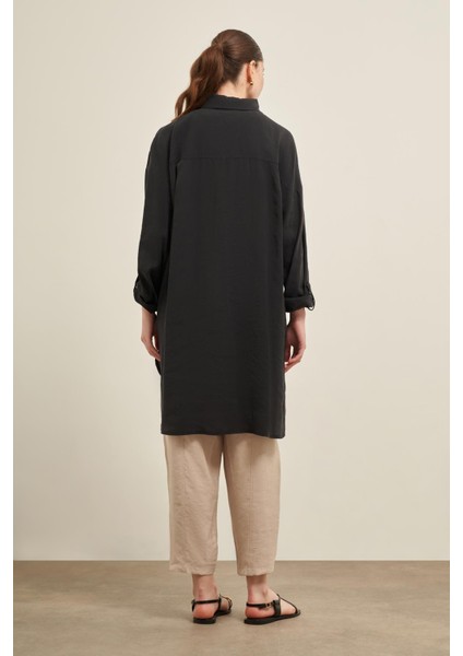 Kadın Cepli Modal Kap Siyah 31003