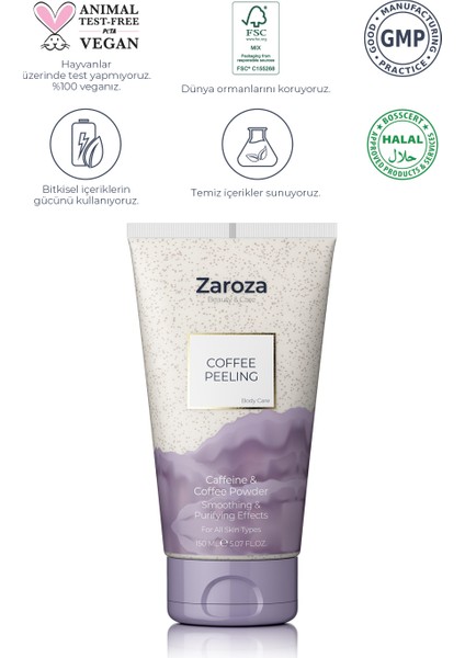 Arındırıcı ve Besleyici Vücut Peelingi Kahve & Kafein & Kayısı Çekirdeği 150 ml