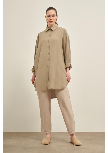 Kadın Cepli Modal Kap Haki 31003