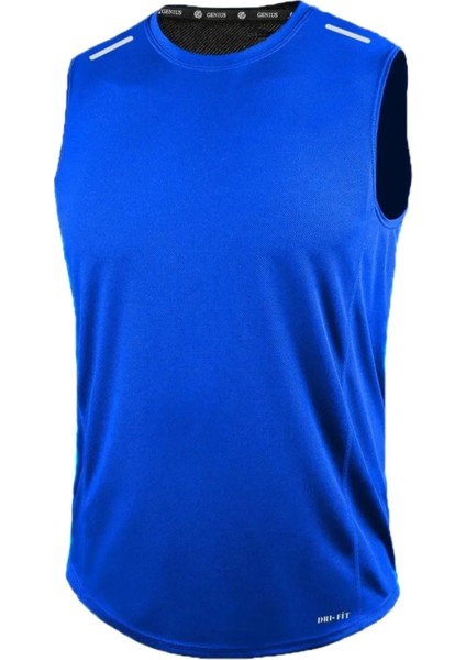 Erkek Nem Emici Hızlı Kuruma Atletik Teknik Performans Sporcu Sıfır Kol T-Shirt Drıfıt-Sıfırkol