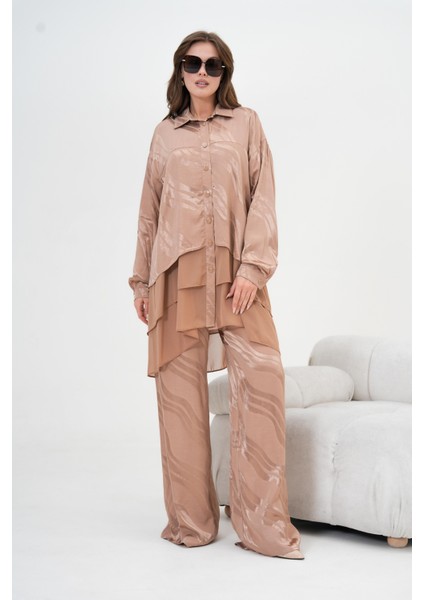 Kadın Jakar Takım Beige 30876