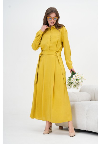 Kadın Modal Etekli Takım Hardal 30714