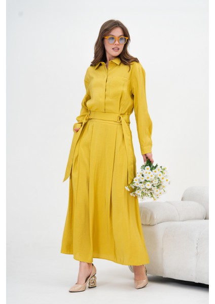 Kadın Modal Etekli Takım Hardal 30714 modelleri