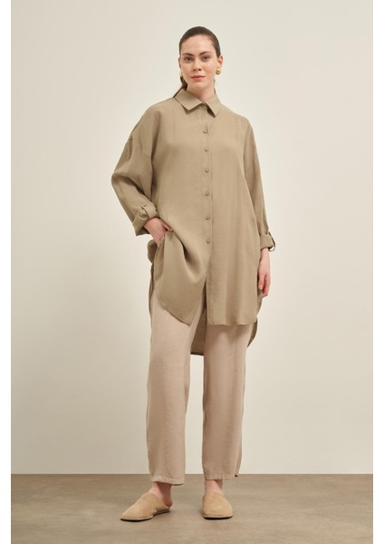 Kadın Cepli Modal Kap Haki 31003