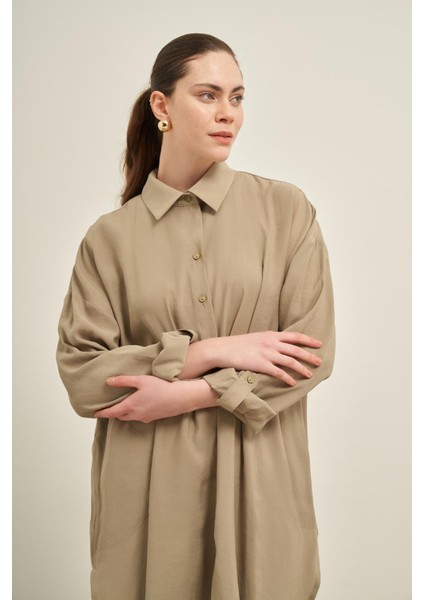 Kadın Cepli Modal Kap Haki 31003 modelleri