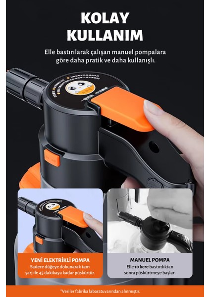 Yeni Model Şarjlı Otomatik Yüksek Basınçlı Oto Araba Yıkama ve Temizleme Köpük Püskürtücü El Pompası modelleri