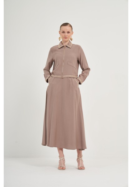 Kadın Etekli Takım Vizon 31049