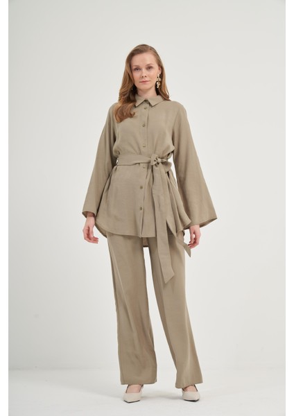 Kadın Modal Pantolonlu Takım Haki 31011