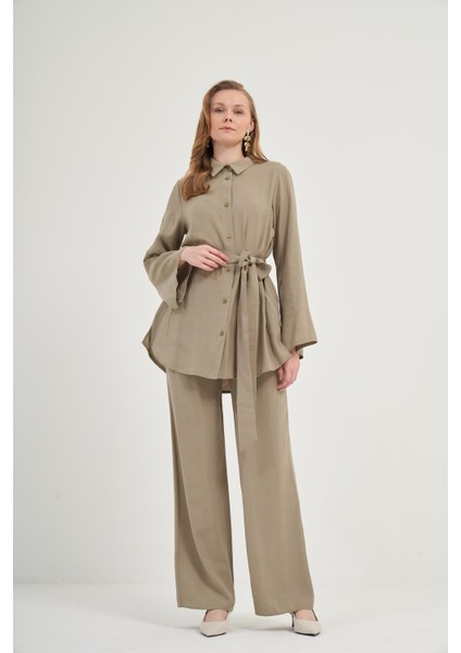 Kadın Modal Pantolonlu Takım Haki 31011