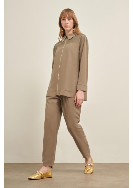 Kadın File Detay Takım Haki 31047 modelleri