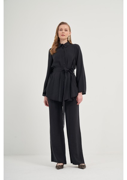 Kadın Modal Pantolonlu Takım Siyah 31011