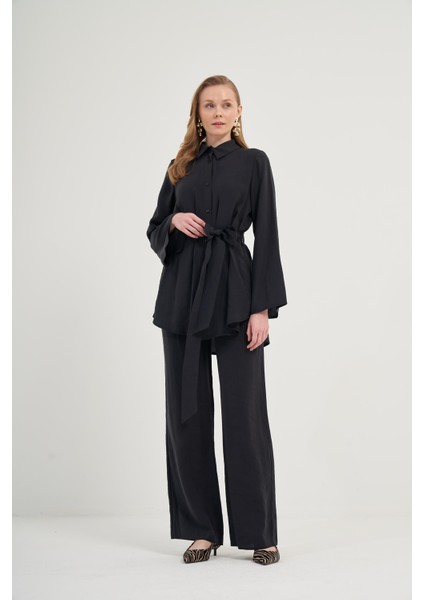 Kadın Modal Pantolonlu Takım Siyah 31011