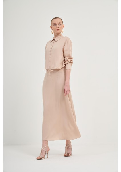 Kadın Etekli Tansel Takım Beige 31007 fiyatları