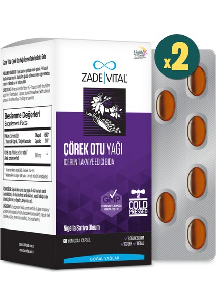 Çörek Otu Yağı 900 Mg 60 Blister Kapsül 2 Adet