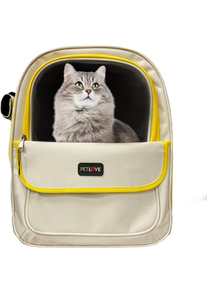 Hava Kanallı Cepli Kedi ve Köpek El ve Sırt Taşıma Çantası