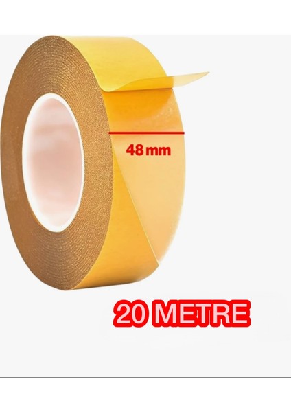 Çift Taraflı Filmik Halı Bandı 48 mm x 20 Metre fiyatları