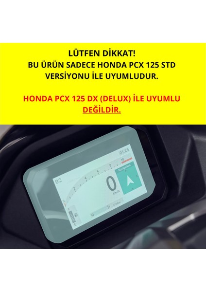 Honda PCX125 STD Ekran Koruyucu 5 inç LCD Gösterge Paneli 2025 Şeffaf