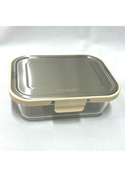 CKR3488 Cam Saklama Kabı 1000 ml Krem