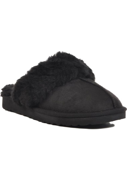 Pierre Cardin PC-54392 Z Siyah Kürklü Terlik