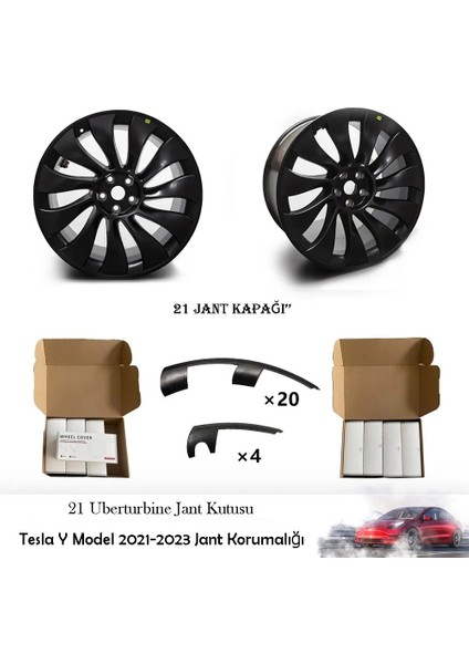 21 Inç Tesla Y Model Jant Kapağı Korumalığı Jant Yama Uberurbine 2021-2023 Tesla Mat Siyah indirimleri