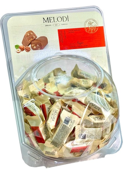 Kakaolu Fındıklı Mini Nuga 1 kg (100 Adet)