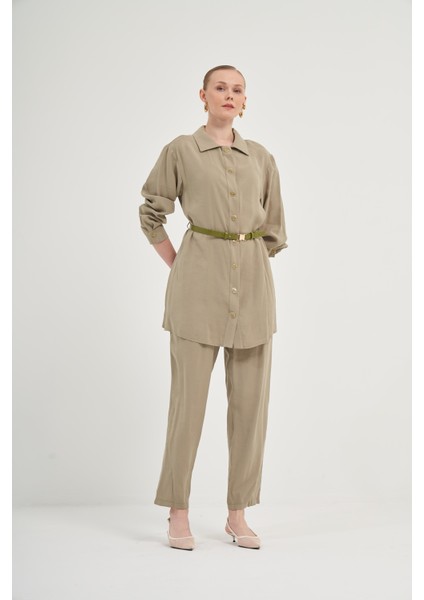 Kadın Pantolonlu Takım Haki 31035