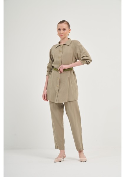 Kadın Pantolonlu Takım Haki 31035 modelleri