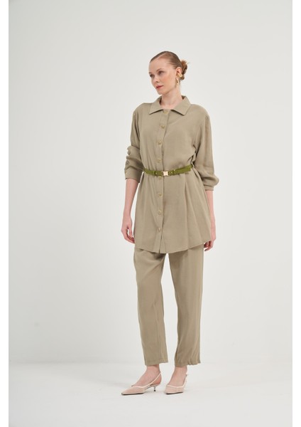 Kadın Pantolonlu Takım Haki 31035 indirimleri