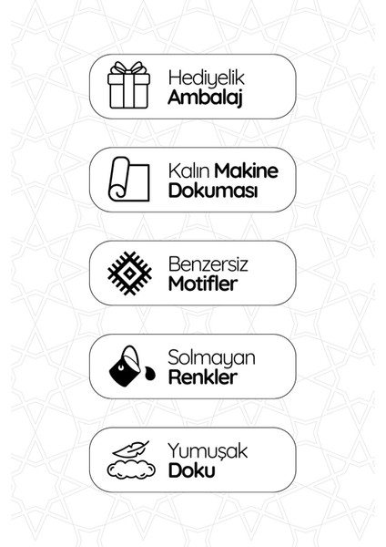 Selçuk Motifli Kahverengi Dokuma Kalın Seccade