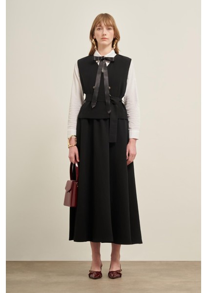 Kadın Yelek Etek Takım Siyah 31034 modelleri