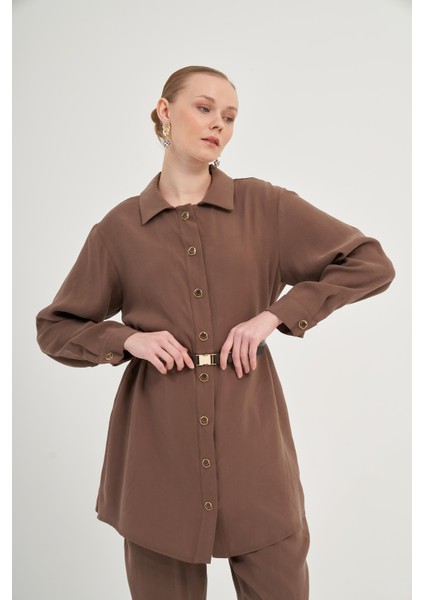 Kadın Pantolonlu Takım Kahve 31035 modelleri