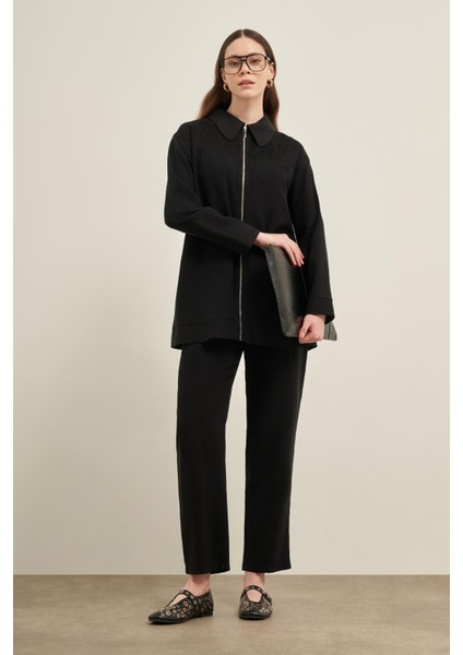 Kadın File Detay Takım Siyah 31047 indirimleri