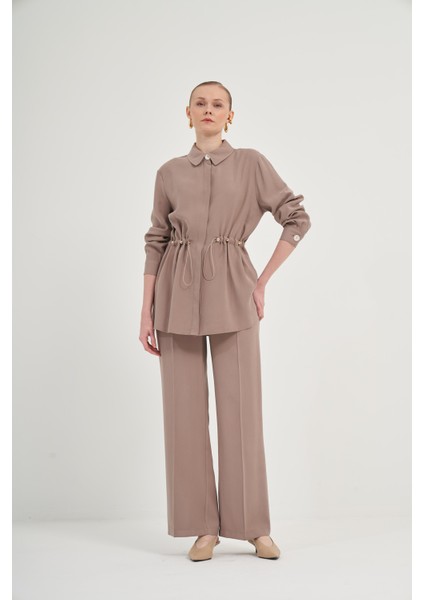 Kadın Pantolonlu Takım Vizon 31031 modelleri