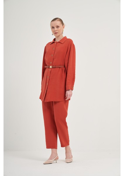 Kadın Pantolonlu Takım Kiremit 31035