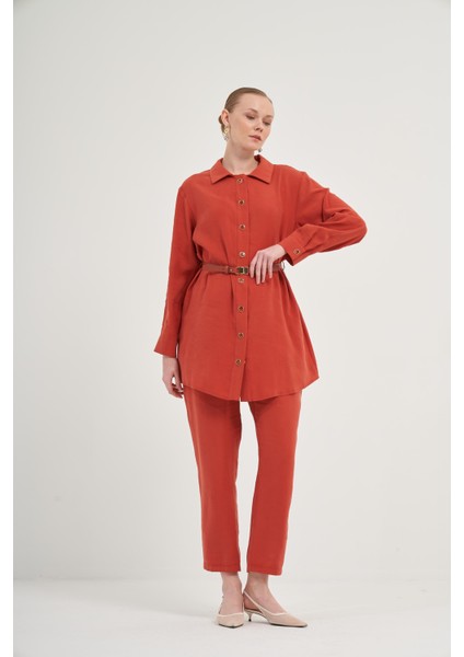 Kadın Pantolonlu Takım Kiremit 31035