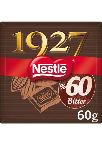 1927 %60 Kakaolu Bitter Çikolata 60 gr x 6 Adet