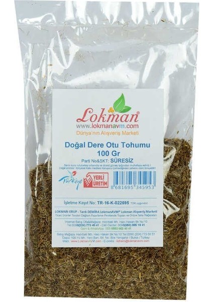 Dere Otu Tohumu Doğal 100 gr Paket fiyatları