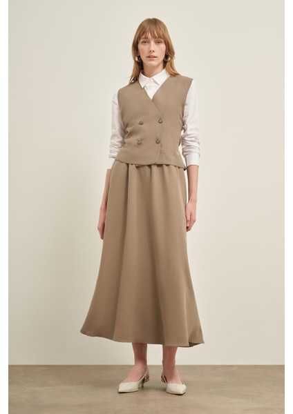 Kadın Yelek Etek Takım Haki 31034 fiyatları