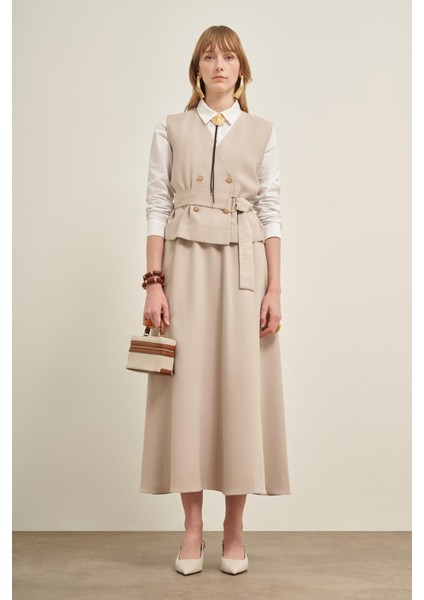 Kadın Yelek Etek Takım Taş 31034 modelleri