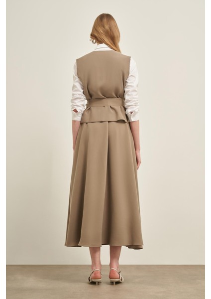 Kadın Yelek Etek Takım Haki 31034 indirimleri