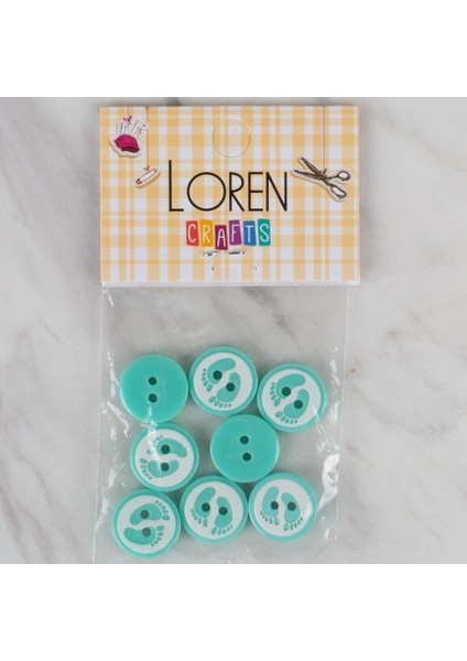 Crafts Yeşil 8 Li Ayak Izi Düğme - 442