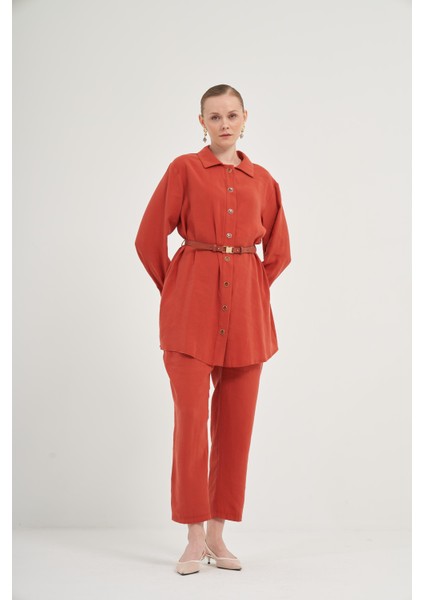 Kadın Pantolonlu Takım Kiremit 31035 modelleri