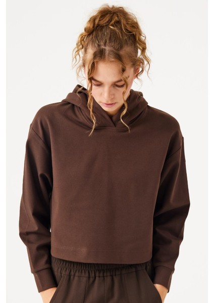 Aura Casual Hoodie Kahverengi