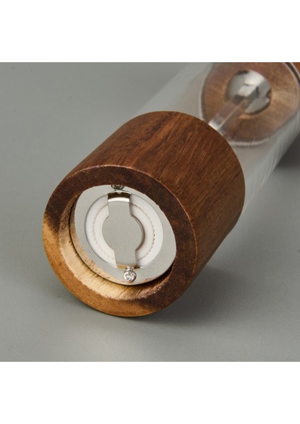 Akasya Büyük Boy Baharat Öğütücü - Açık Kahverengi / Şeffaf - 15 cm fırsatları